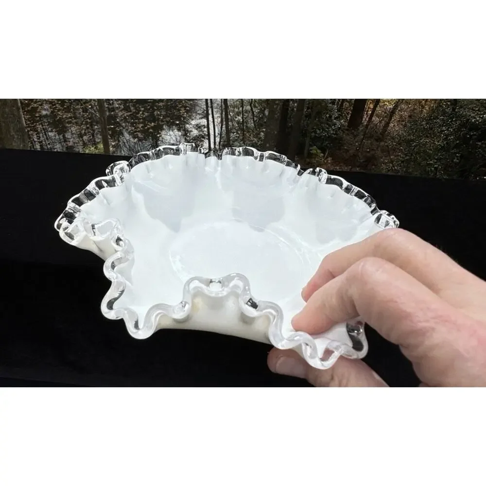 Vintage Fenton White Milk Art Glass 8